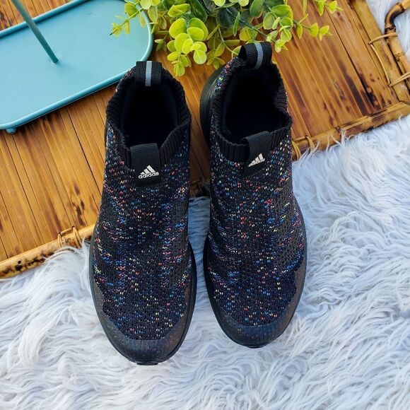 Adidas | Rapidarun Unisex  Black Slip-on with Multicolored Speckles - Picture 1 of 12